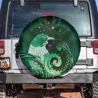 New Zealand Matariki Spare Tire Cover Maori Tui Bird Green Galaxy