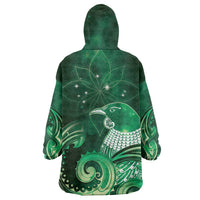New Zealand Matariki Wearable Blanket Hoodie Maori Tui Bird Green Galaxy DT05 - Polynesian Pride