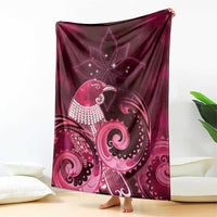 New Zealand Matariki Blanket Maori Tui Bird Magenta Galaxy