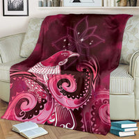 New Zealand Matariki Blanket Maori Tui Bird Magenta Galaxy