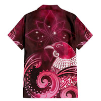 New Zealand Matariki Family Matching Mermaid Dress and Hawaiian Shirt Maori Tui Bird Magenta Galaxy DT05 - Polynesian Pride