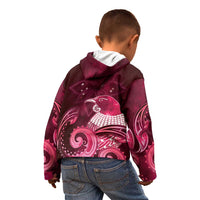 New Zealand Matariki Kid Hoodie Maori Tui Bird Magenta Galaxy DT05 - Polynesian Pride