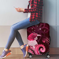 New Zealand Matariki Luggage Cover Maori Tui Bird Magenta Galaxy