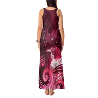 New Zealand Matariki Tank Maxi Dress Maori Tui Bird Magenta Galaxy DT05 - Polynesian Pride