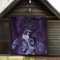 New Zealand Matariki Quilt Maori Tui Bird Purple Galaxy