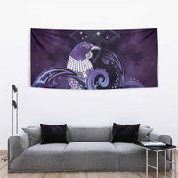 New Zealand Matariki Tapestry Maori Tui Bird Purple Galaxy