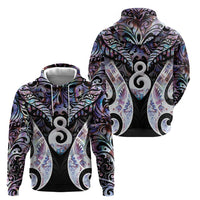 New Zealand Aotearoa Hoodie Pikorua Single Twist Pink Paua Shell