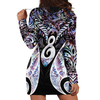 New Zealand Aotearoa Hoodie Dress Pikorua Single Twist Pink Paua Shell DT05 - Polynesian Pride