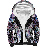 New Zealand Aotearoa Sherpa Hoodie Pikorua Single Twist Pink Paua Shell DT05 Unisex Pink - Polynesian Pride