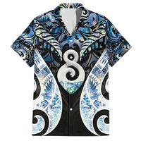 New Zealand Aotearoa Family Matching Long Sleeve Bodycon Dress and Hawaiian Shirt Pikorua Single Twist Green Paua Shell DT05 Dad's Shirt - Short Sleeve Green - Polynesian Pride