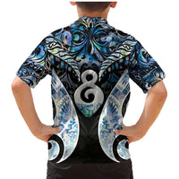 New Zealand Aotearoa Family Matching Mermaid Dress and Hawaiian Shirt Pikorua Single Twist Green Paua Shell DT05 - Polynesian Pride