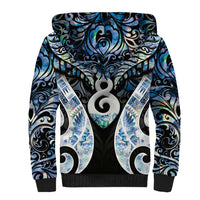 New Zealand Aotearoa Sherpa Hoodie Pikorua Single Twist Green Paua Shell DT05 - Polynesian Pride