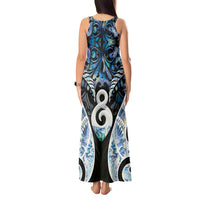 New Zealand Aotearoa Tank Maxi Dress Pikorua Single Twist Green Paua Shell DT05 - Polynesian Pride