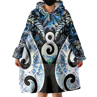 New Zealand Aotearoa Wearable Blanket Hoodie Pikorua Single Twist Green Paua Shell DT05 - Polynesian Pride