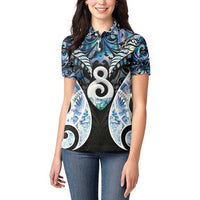 New Zealand Aotearoa Women Polo Shirt Pikorua Single Twist Green Paua Shell DT05 - Polynesian Pride