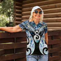 New Zealand Aotearoa Women Polo Shirt Pikorua Single Twist Green Paua Shell DT05 - Polynesian Pride
