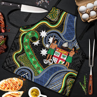 South Sea Islanders And Fiji Apron Fijian Coat Of Arms And Southern Cross DT05 Black - Polynesian Pride
