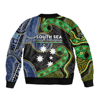 South Sea Islanders And Fiji Bomber Jacket Fijian Coat Of Arms And Southern Cross DT05 - Polynesian Pride