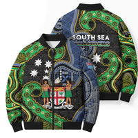 South Sea Islanders And Fiji Bomber Puffer Jacket Fijian Coat Of Arms And Southern Cross DT05 - Polynesian Pride