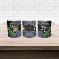 South Sea Islanders And Fiji Ceramic Mug Fijian Coat Of Arms And Southern Cross DT05 - Polynesian Pride