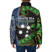South Sea Islanders And Fiji Padded Jacket Fijian Coat Of Arms And Southern Cross DT05 - Polynesian Pride