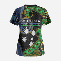 South Sea Islanders And Fiji Scrub Top Fijian Coat Of Arms And Southern Cross DT05 - Polynesian Pride