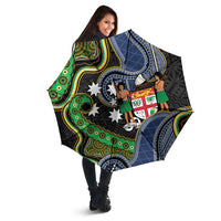 South Sea Islanders And Fiji Umbrella Fijian Coat Of Arms And Southern Cross DT05 - Polynesian Pride