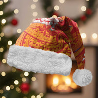 French Polynesia Christmas Santa Hat Seashell Xmas Tree Tribal Waves - Polynesian Pride