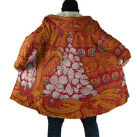 French Polynesia Christmas Cloak Seashell Xmas Tree Tribal Waves - Polynesian Pride