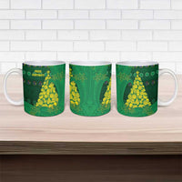 Cook Islands Christmas Ceramic Mug Seashell Xmas Tree Tribal Waves - Polynesian Pride