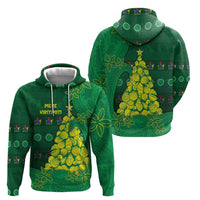 Cook Islands Christmas Zip Hoodie Seashell Xmas Tree Tribal Waves - Polynesian Pride