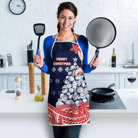 Wallis And Futuna Christmas Apron Seashell Xmas Tree Tribal Waves DT05 - Polynesian Pride