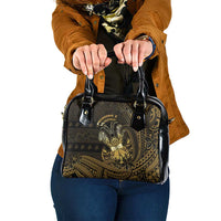 Niue Christmas Shoulder Handbag Niuean Crab Xmas Tribal Waves - Polynesian Pride