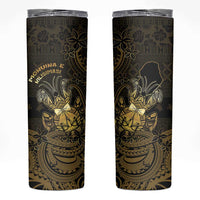 Niue Christmas Skinny Tumbler Niuean Crab Xmas Tribal Waves DT05 Gold - Polynesian Pride