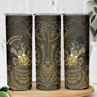 Niue Christmas Skinny Tumbler Niuean Crab Xmas Tribal Waves DT05 - Polynesian Pride