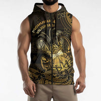 Niue Christmas Sleeveless Zip Hoodie Niuean Crab Xmas Tribal Waves DT05 - Polynesian Pride