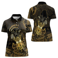 Niue Christmas Women Polo Shirt Niuean Crab Xmas Tribal Waves DT05 - Polynesian Pride