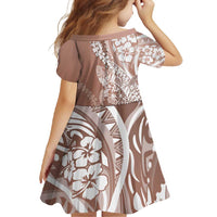Hawaii Puakenikeni And Maile Lei Family Matching Off Shoulder Maxi Dress and Hawaiian Shirt Brown Polynesian Shark Tattoo DT05 - Polynesian Pride