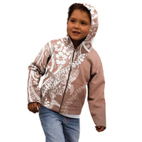 Hawaii Puakenikeni And Maile Lei Kid Hoodie Brown Polynesian Shark Tattoo DT05 - Polynesian Pride