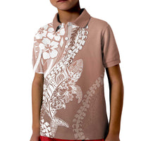 Hawaii Puakenikeni And Maile Lei Kid Polo Shirt Brown Polynesian Shark Tattoo DT05 Kid Brown - Polynesian Pride