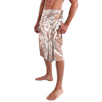 Hawaii Puakenikeni And Maile Lei Lavalava Brown Polynesian Shark Tattoo DT05