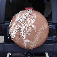 Hawaii Puakenikeni And Maile Lei Spare Tire Cover Brown Polynesian Shark Tattoo DT05 No hole Brown - Polynesian Pride