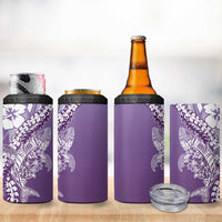 Hawaii Puakenikeni And Maile Lei 4 in 1 Can Cooler Tumbler Violet Polynesian Shark Tattoo DT05 - Polynesian Pride