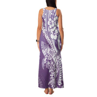 Hawaii Puakenikeni And Maile Lei Family Matching Tank Maxi Dress and Hawaiian Shirt Violet Polynesian Shark Tattoo DT05