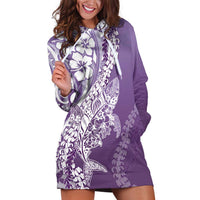 Hawaii Puakenikeni And Maile Lei Hoodie Dress Violet Polynesian Shark Tattoo DT05 Violet - Polynesian Pride