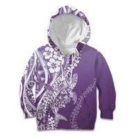 Hawaii Puakenikeni And Maile Lei Kid Hoodie Violet Polynesian Shark Tattoo DT05 Hoodie Violet - Polynesian Pride