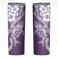 Hawaii Puakenikeni And Maile Lei Skinny Tumbler Violet Polynesian Shark Tattoo DT05 Violet - Polynesian Pride