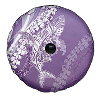 Hawaii Puakenikeni And Maile Lei Spare Tire Cover Violet Polynesian Shark Tattoo DT05 - Polynesian Pride