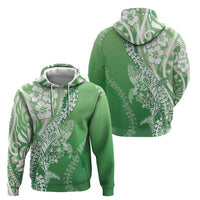Hawaii Puakenikeni And Maile Lei Hoodie Green Polynesian Shark Tattoo DT05 - Polynesian Pride