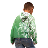 Hawaii Puakenikeni And Maile Lei Kid Hoodie Green Polynesian Shark Tattoo DT05 - Polynesian Pride